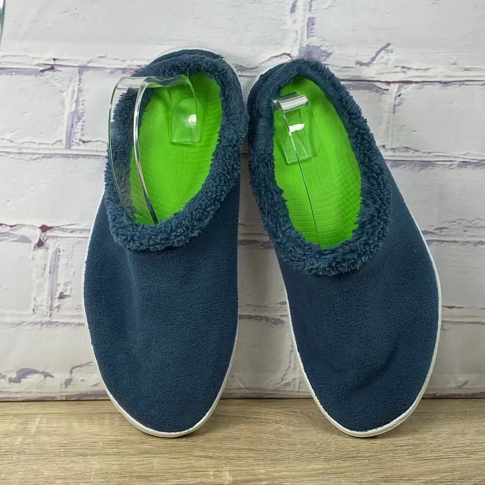 OOFOS OOcoozie Blue Fleece Lined Slip On Shoes Men's Size 11 Recovery Comfort